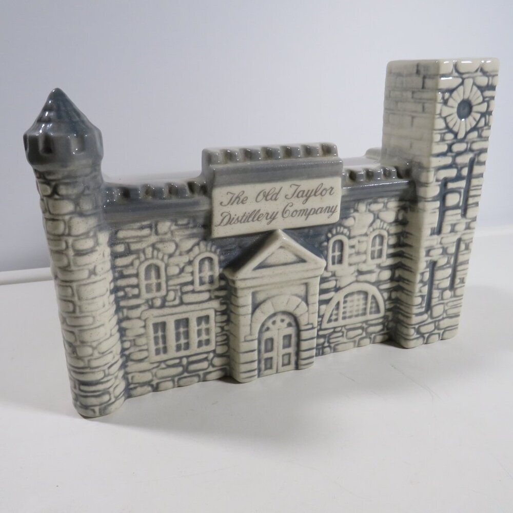 The Old Taylor Distillery Co Ceramic Castle Whiskey Bottle Kentucky RARE